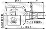 Febest 0511-M6ATLH Inner CV Joint Left 33X35X28