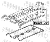 Febest 10401-001 Head Cover Bolt Seal Washer