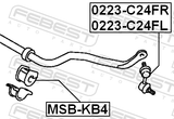 Febest MSB-KB4 Front Stabilizer Bar Bush D25