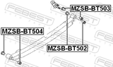 Febest MZSB-BT503 Rear Leaf Spring Bushing Rear