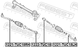 Febest 1221-TUC18LH Steering Tie Rod End Left