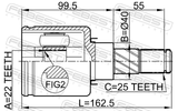 Febest 0211-B10ATRH Inner CV Joint Right 22X40X25