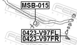 Febest MSB-015 Front Stabilizer Bar Bush D29