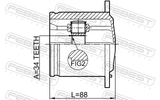 Febest 1711-Q5 Inner CV Joint 34X104