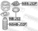 Febest NB-J32 Front Shock Absorber Bearing