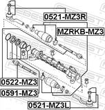 Febest MZRKB-MZ3 Steering Gear Boot