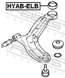 Febest HYAB-ELB Control Arm Bushing