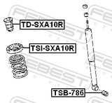 Febest TD-SXA10R Rear Shock Absorber Jounce Bumper