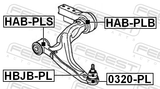 Febest HBJB-PL Lower Control Arm Ball Joint Boot 42.65X33.4X21.3