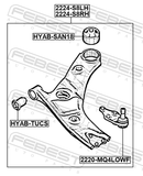 Febest 1224-S8LH Left Lower Front Arm