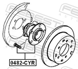 Febest 0482-CYR Rear Wheel Hub
