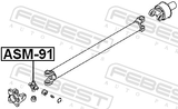Febest ASM-91 Cross Shaft Joint, Drive Shaft 25X76.8