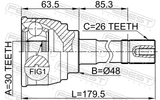 Febest 0710-034 Outer CV Joint 30X48X26
