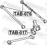 Febest TAB-076 Bushing, Rear Transverse Arm