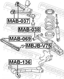 Febest MAB-136 Bushing, Rear Trailing Arm