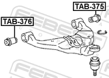 Febest TAB-375 Rear Bushing, Front Lower Control Arm