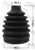 Febest 0217P-J1016 Boot Outer CV Joint Kit Pvc 80.5X110.5X26.5