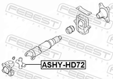Febest ASHY-HD72 Cross Shaft Joint, Drive Shaft 35X72/106.5