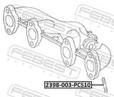 Febest 2398-003-PCS10 Exhaust Manifold Stud PCS10
