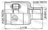 Febest 1211-DHLH Inner CV Joint Left 24X41.3X28