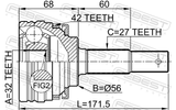 Febest 0210-P10A42 Outer CV Joint 32X56X27