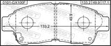 Febest 0101-GX100F Pad Kit, Disc Brake, Front