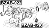 Febest BZAB-022 Differential Mount Bushing