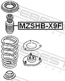 Febest MZSHB-X9F Front Shock Absorber Boot