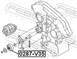 Febest 0287-V35 Tension Pulley