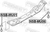 Febest NSB-MU01 Engine Front Cross Member Bushing