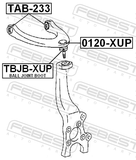 Febest TBJB-XUP Front Upper Control Arm Ball Joint Boot 27X32X16.5