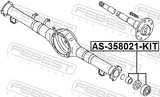 Febest AS-358021-KIT Repair Kit, Ball Bearing Rear Axle Shaft 35X80X21