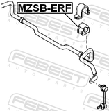 Febest MZSB-ERF Front Stabilizer Bar Bush D27