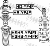 Febest HSHB-YF4FR Front Shock Absorber Boot