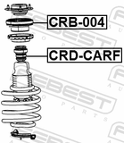 Febest CRB-004 Front Shock Absorber Bearing