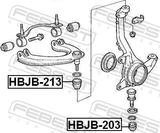 Febest HBJB-203 Lower Control Arm Ball Joint Boot 31X55X15