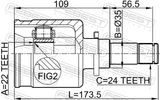 Febest 0511-M316MTLH Inner CV Joint Left 22X35X24