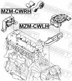 Febest MZM-CWRH Right Engine Mount (Hydro)