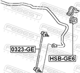 Febest HSB-GE6 Front Stabilizer Bar Bush D17