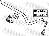 Febest 0123-027 Rear Left Stabilizer Link / Sway Bar Link