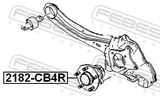 Febest 2182-CB4R Rear Wheel Hub