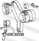 Febest 0187-ACV30 Timing Belt Tensioner Pulley