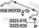 Febest HSB-HRVF25 Front Stabilizer Bar Bush D25