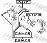 Febest 0275-A32F Front Brake Caliper Repair Kit (Set For Two Sides)