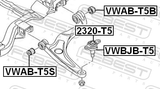 Febest VWBJB-T5 Lower Control Arm Ball Joint Boot 34.5X28X20