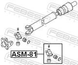 Febest ASM-81 Cross Shaft Joint, Drive Shaft 25X63.8