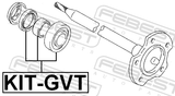 Febest KIT-GVT Repair Kit, Ball Bearing Rear Axle Shaft 40X80X23