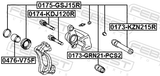 Febest 0175-GSJ15R Rear Brake Caliper Repair Kit (Set For Two Sides)