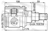 Febest 0111-AZT250LH Inner CV Joint Left 26X50X24