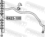 Febest 0423-100 Rear Stabilizer Link / Sway Bar Link